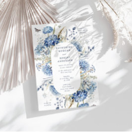 Invitación a la boda de Flora Silvestre Dusty Blue