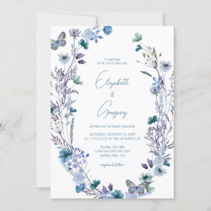 Invitación a la boda de Flora Silvestre Periwinkle