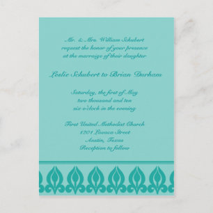 Invitación a la boda de Flora-Verde azulada/Verde 