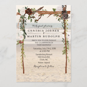 Invitación a la boda de Floral Beach Arbour