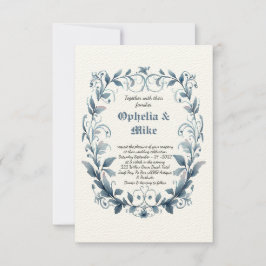 Invitación a la boda de Floral Floral Clásica