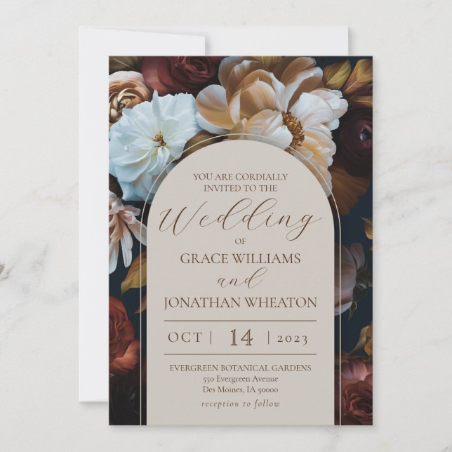 Invitación a la boda de Floral Glow 5x7 (Anverso)