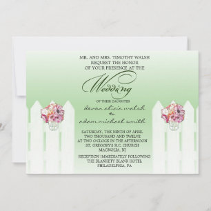 Invitación a la boda de Floral Mason Jar