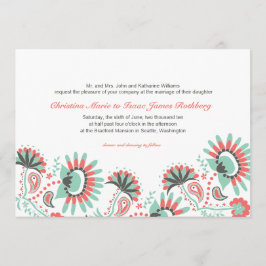 Invitación a la boda de Floral Paisley