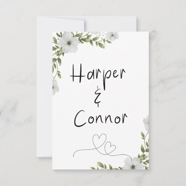Invitación a la boda de Floral Sage, boda botánico (Reverso)