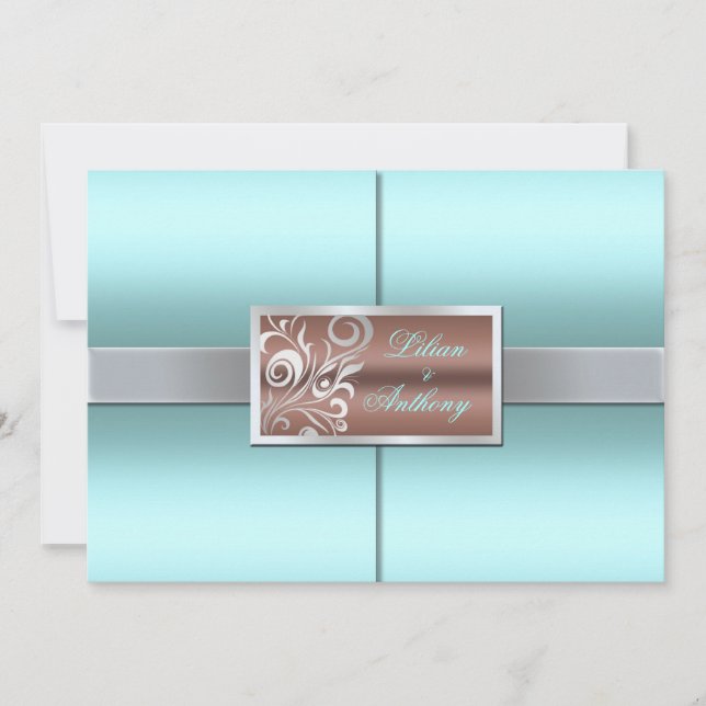 Invitación a la boda de Floral Swirls (Anverso)