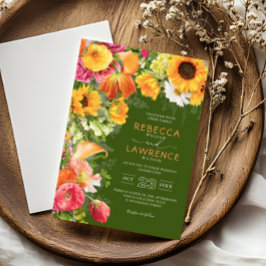 Invitación a la boda de florals de primavera fresc