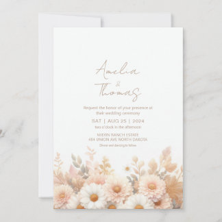 Invitación a la boda de flores