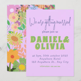 Invitación a la boda de flores