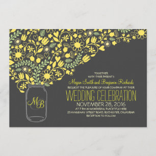 invitación a la boda de flores amarillas de carame
