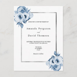 Invitación a la boda de flores blancas de plata az