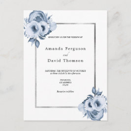 Invitación a la boda de flores blancas de plata az