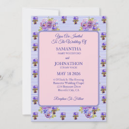 Invitación a la Boda de Flores Chicas Purple Shabb