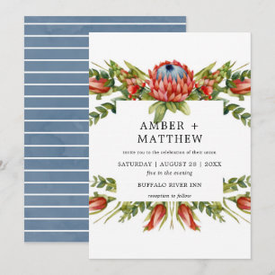 Invitación a la boda de flores color agua protésic