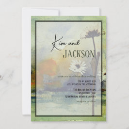 Invitación a la boda de flores de arte único