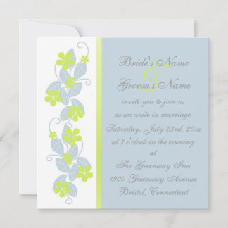 Invitación a la boda de flores de Chartreuse
