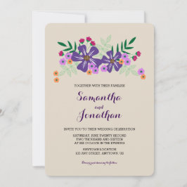 Invitación a la boda de flores de colores vivos