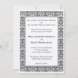 Invitación a la boda de flores de diamantes