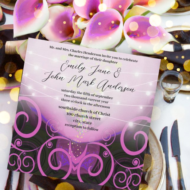 Invitación a la boda de flores de Fuchsia Calla Li (Subido por el creador)