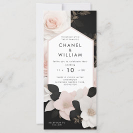 Invitación a la boda de flores de joyas de lujo