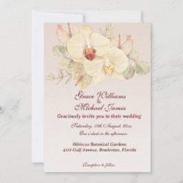 Invitación a la boda de flores de orquídeas delgad