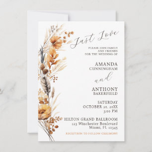 Invitación a la boda de flores de otoño con elegan