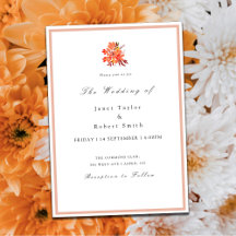 Invitación a la boda de flores de otoño y hojas