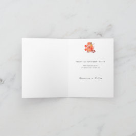Invitación a la boda de flores de otoño y hojas