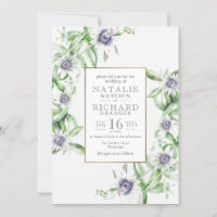 Invitación a la boda de flores de pasión