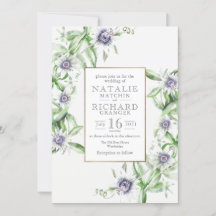 Invitación a la boda de flores de pasión