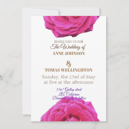 Invitación a la boda de flores de rosa