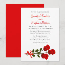 Invitación a la boda de Flores de Rosa Rojas Flora