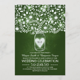 Invitación a la boda de flores de tarro de masas v