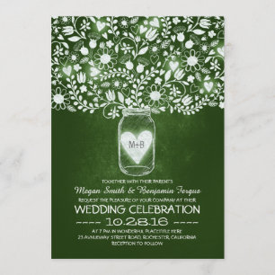 Invitación a la boda de flores de tarro de masas v