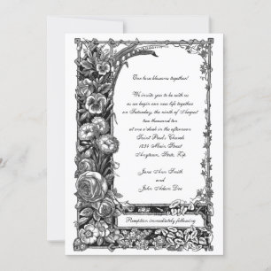 Invitación a la boda de flores de Victoria