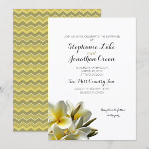 Invitación a la boda de Flores Hawái de Plumeria B