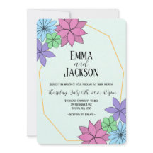 Invitación a la boda de flores por mano