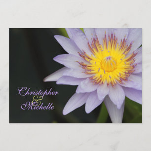 Invitación a la boda de flores Purple Lotus