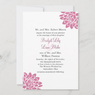 Invitación a la boda de flores rosadas de Lotus 2 