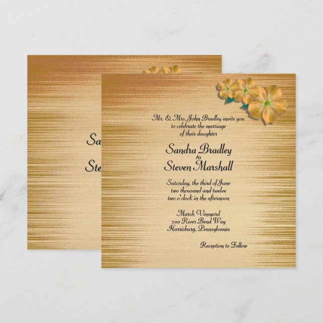 Invitación a la boda de flores rusticas (Anverso / Reverso)