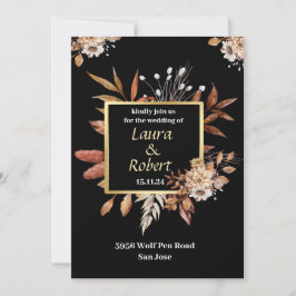 Invitación a la boda de flores rusticas al aire li