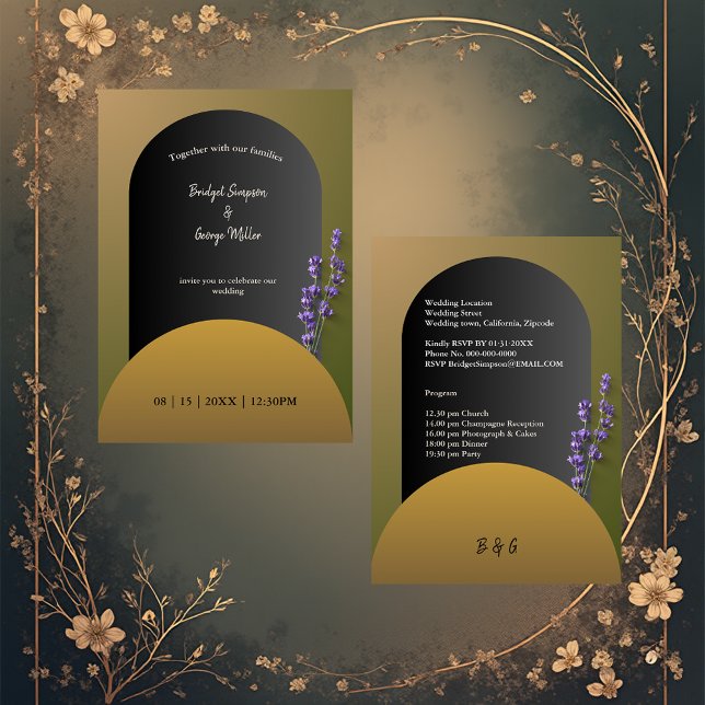 invitación a la boda de flores secas de otoño de l (Subido por el creador)