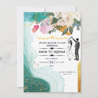 Invitación a la boda de flores silvestres