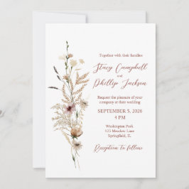 Invitación a la boda de flores silvestres