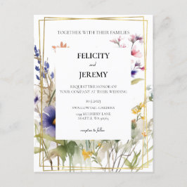 Invitación a la boda de flores silvestres
