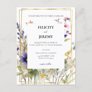 Invitación a la boda de flores silvestres