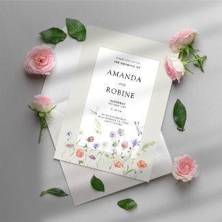 Invitación a la boda de flores silvestres
