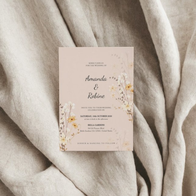 Invitación a la boda de flores silvestres (Subido por el creador)