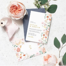 Invitación a la boda de flores silvestres