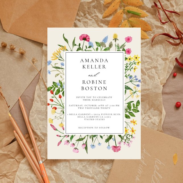 Invitación a la boda de flores silvestres (Subido por el creador)
